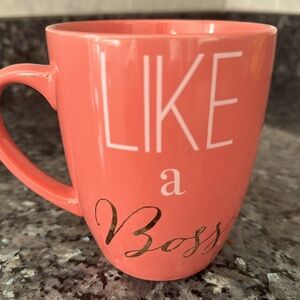 New like a boss coffee mug coral color